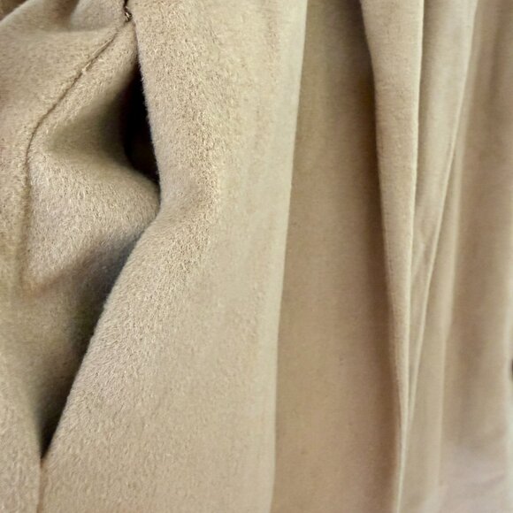 Reformation Barton Belted Wrap Wool Trench Coat Camel Tan - Picture 10 of 10